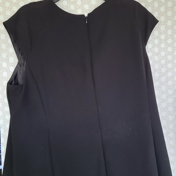 Jones Studio Womens Dress A-Line Black Short Cap Sleeve Scoop Neck Size 20W - Picture 7 of 8